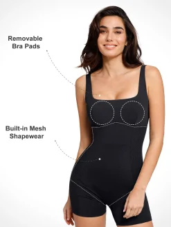 Shapewear Square Neck Strappy Romper