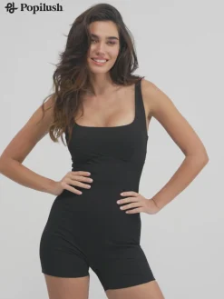 Shapewear Square Neck Strappy Romper