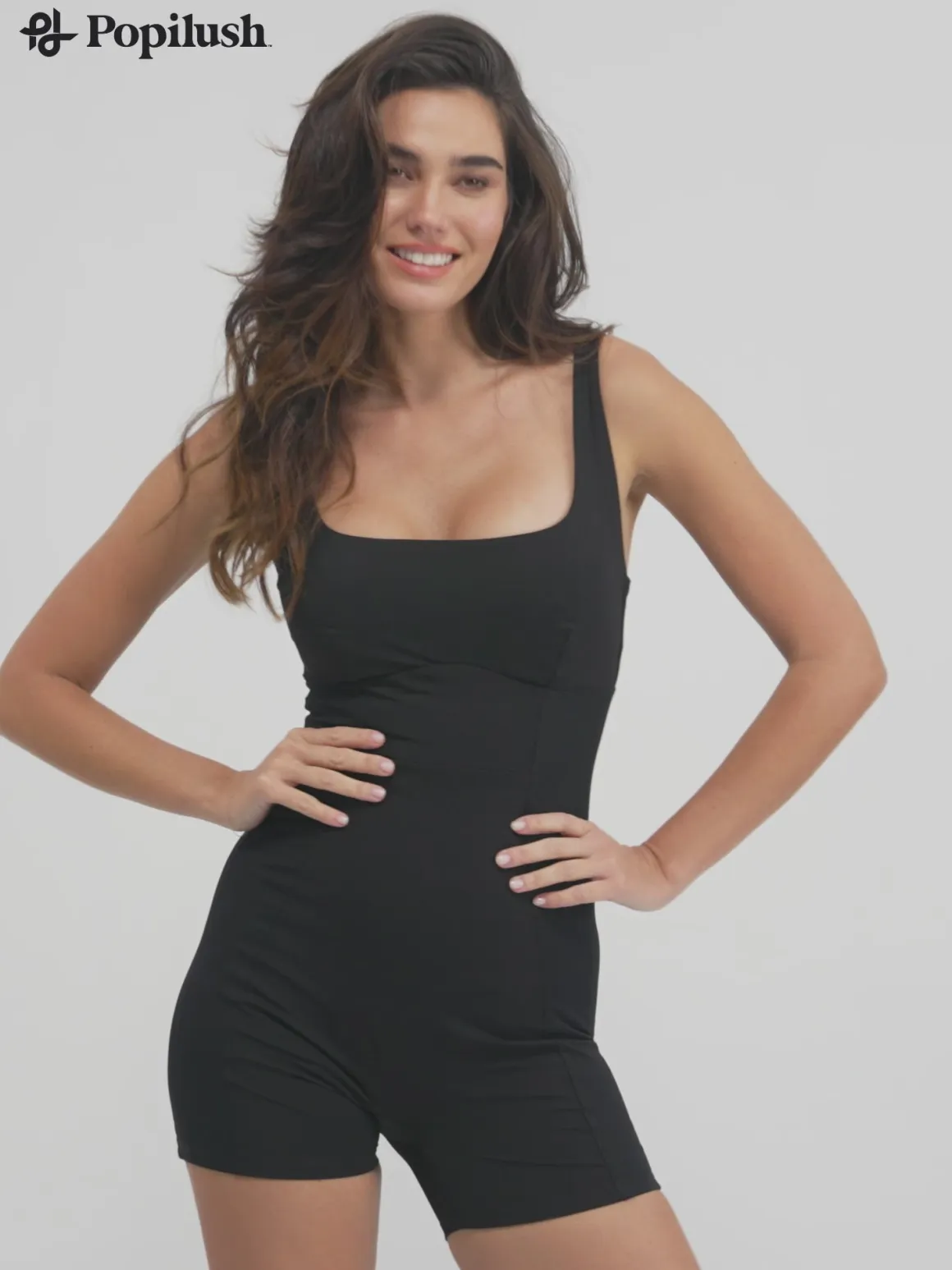 Shapewear Square Neck Strappy Romper