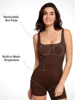 Shapewear Square Neck Strappy Romper