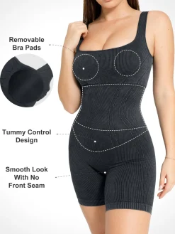 Shapewear Square Neck Tank Romper