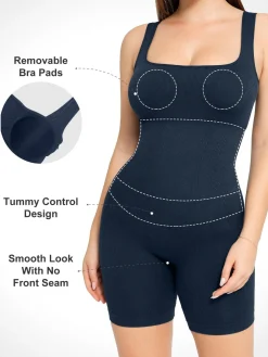 Shapewear Square Neck Tank Romper