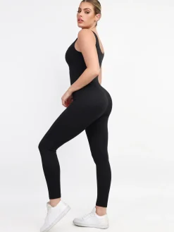Shapewear Square Neck Thigh Slimming Workout Jumpsuit