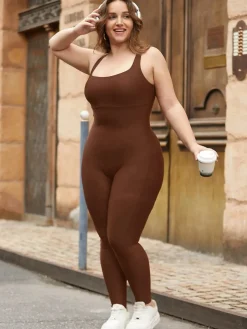 Shapewear Square Neck Thigh Slimming Workout Jumpsuit