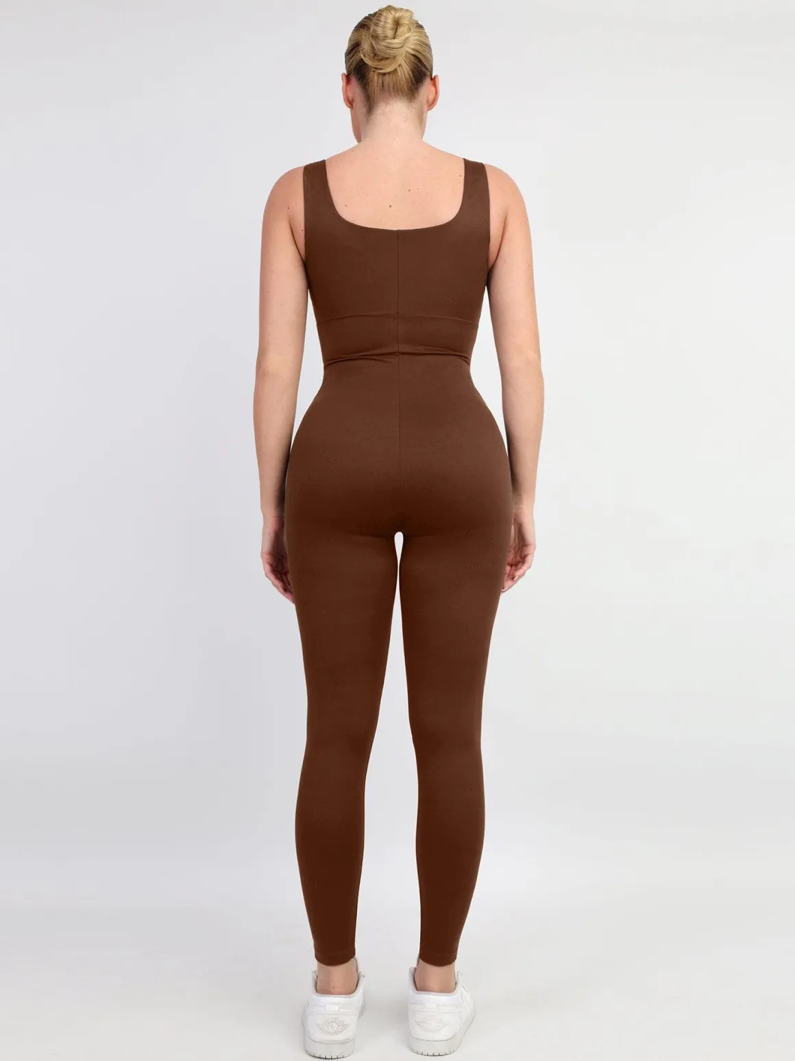 Shapewear Square Neck Thigh Slimming Workout Jumpsuit