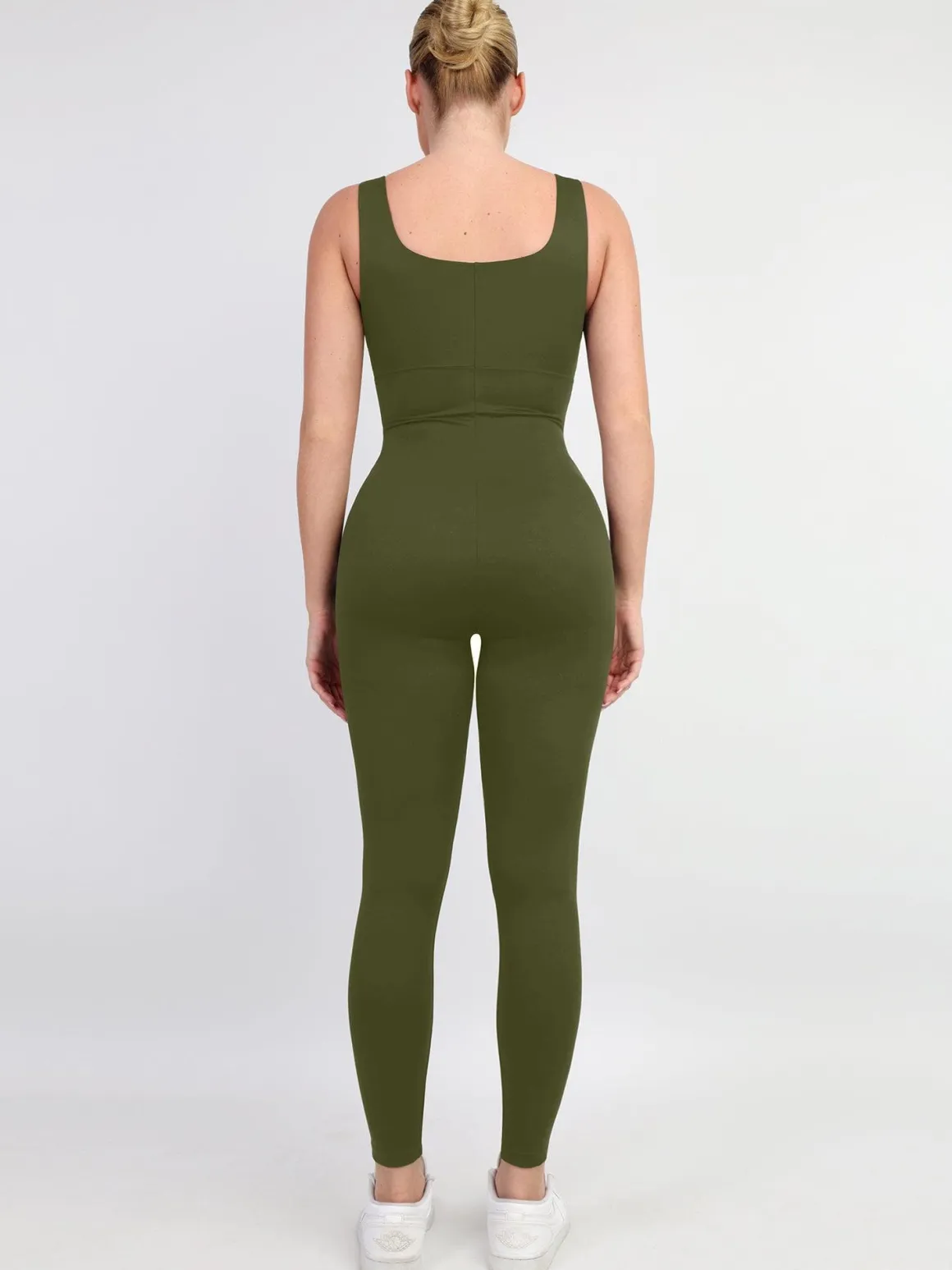 Shapewear Square Neck Thigh Slimming Workout Jumpsuit
