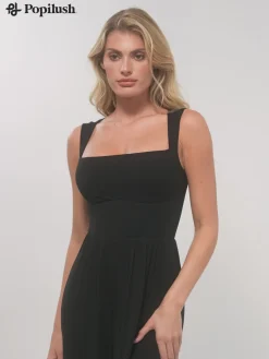 Shapewear Square Neck Tummy Control Wide Leg Jumpsuit