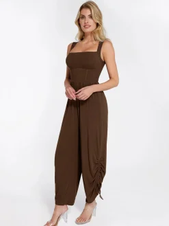 Shapewear Square Neck Tummy Control Wide Leg Jumpsuit