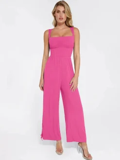 Shapewear Square Neck Tummy Control Wide Leg Jumpsuit
