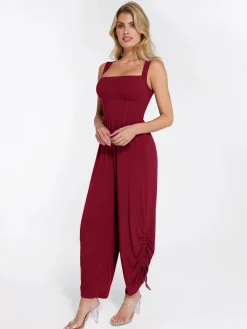 Shapewear Square Neck Tummy Control Wide Leg Jumpsuit