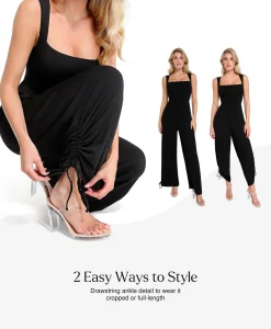 Shapewear Square Neck Tummy Control Wide Leg Jumpsuit