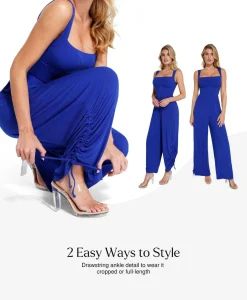 Shapewear Square Neck Tummy Control Wide Leg Jumpsuit