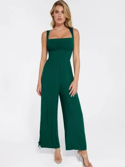 Shapewear Square Neck Tummy Control Wide Leg Jumpsuit