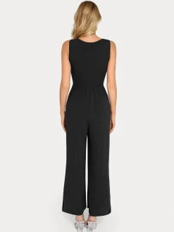 Shapewear Square Neck Tummy Control Wide Leg Jumpsuit