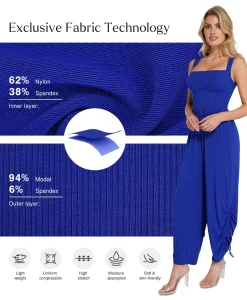 Shapewear Square Neck Tummy Control Wide Leg Jumpsuit