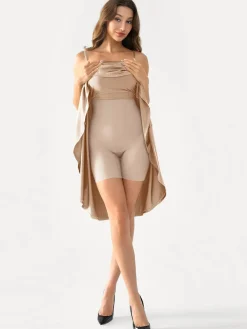 Shapewear Strappy Cowl Neck Fit & Flare Midi Dress