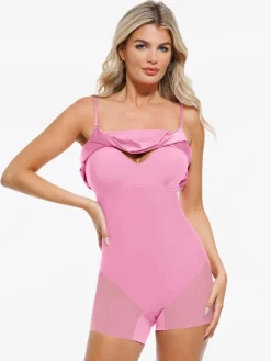Shapewear Strappy Cowl Neck Tummy Control Flare Dress