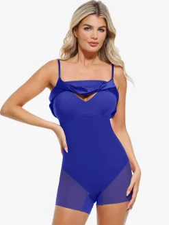 Shapewear Strappy Cowl Neck Tummy Control Flare Dress