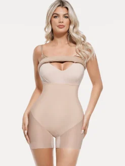 Shapewear Strappy Cowl Neck Tummy Control Flare Dress