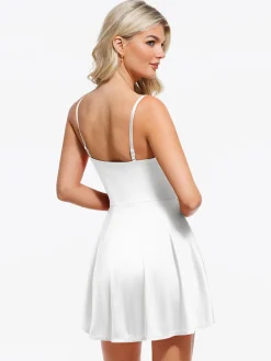 Shapewear Strappy Cowl Neck Tummy Control Flare Dress