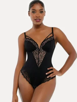 Shapewear Strappy Tummy Control Lace Inset Bodysuit