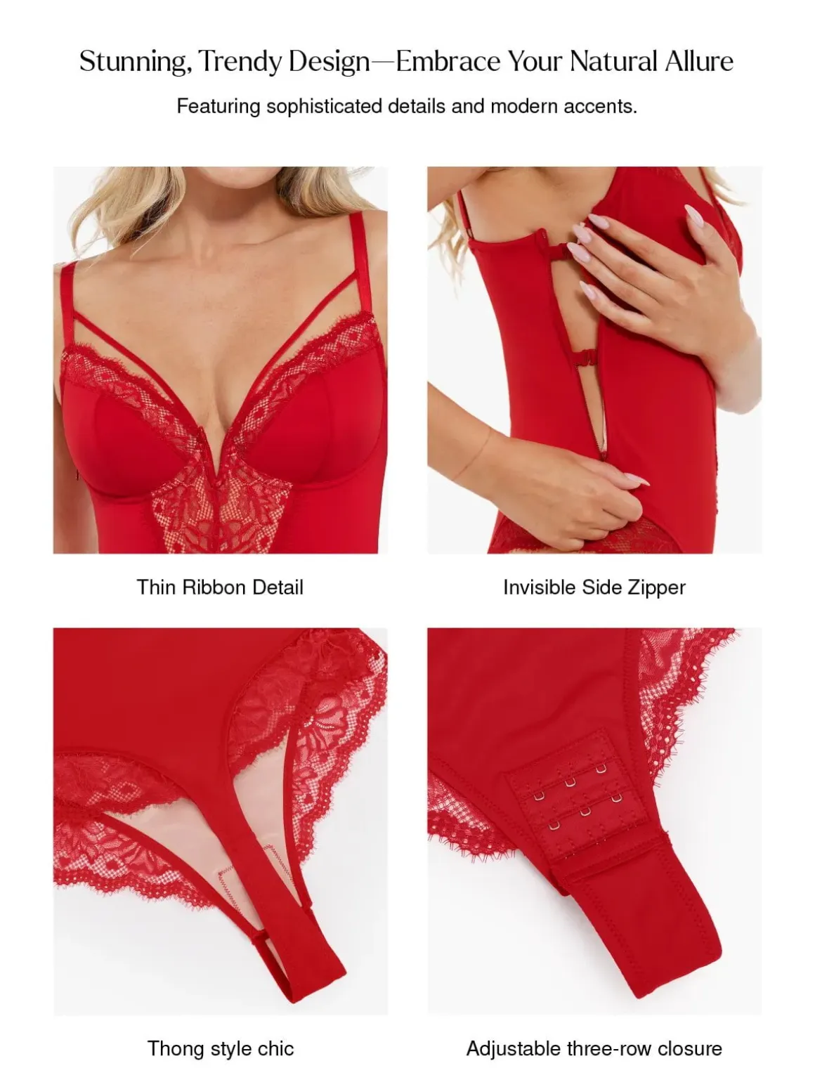 Shapewear Strappy Tummy Control Lace Inset Bodysuit