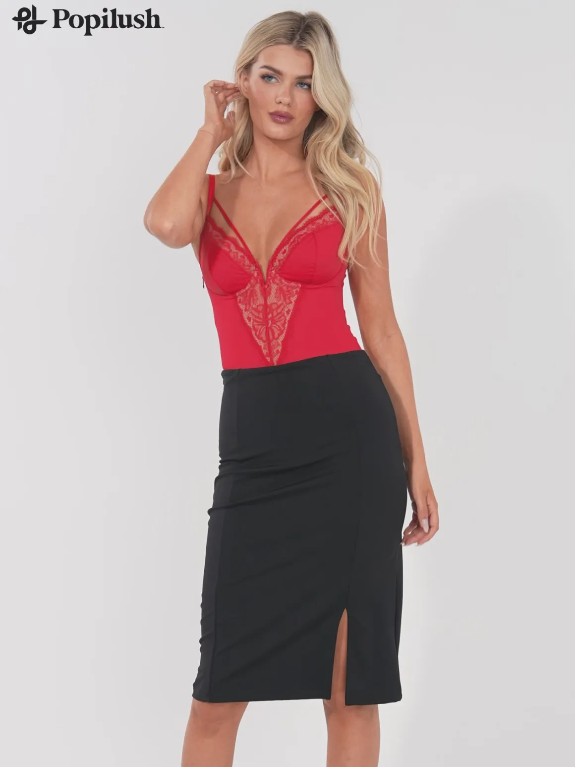 Shapewear Strappy Tummy Control Lace Inset Bodysuit