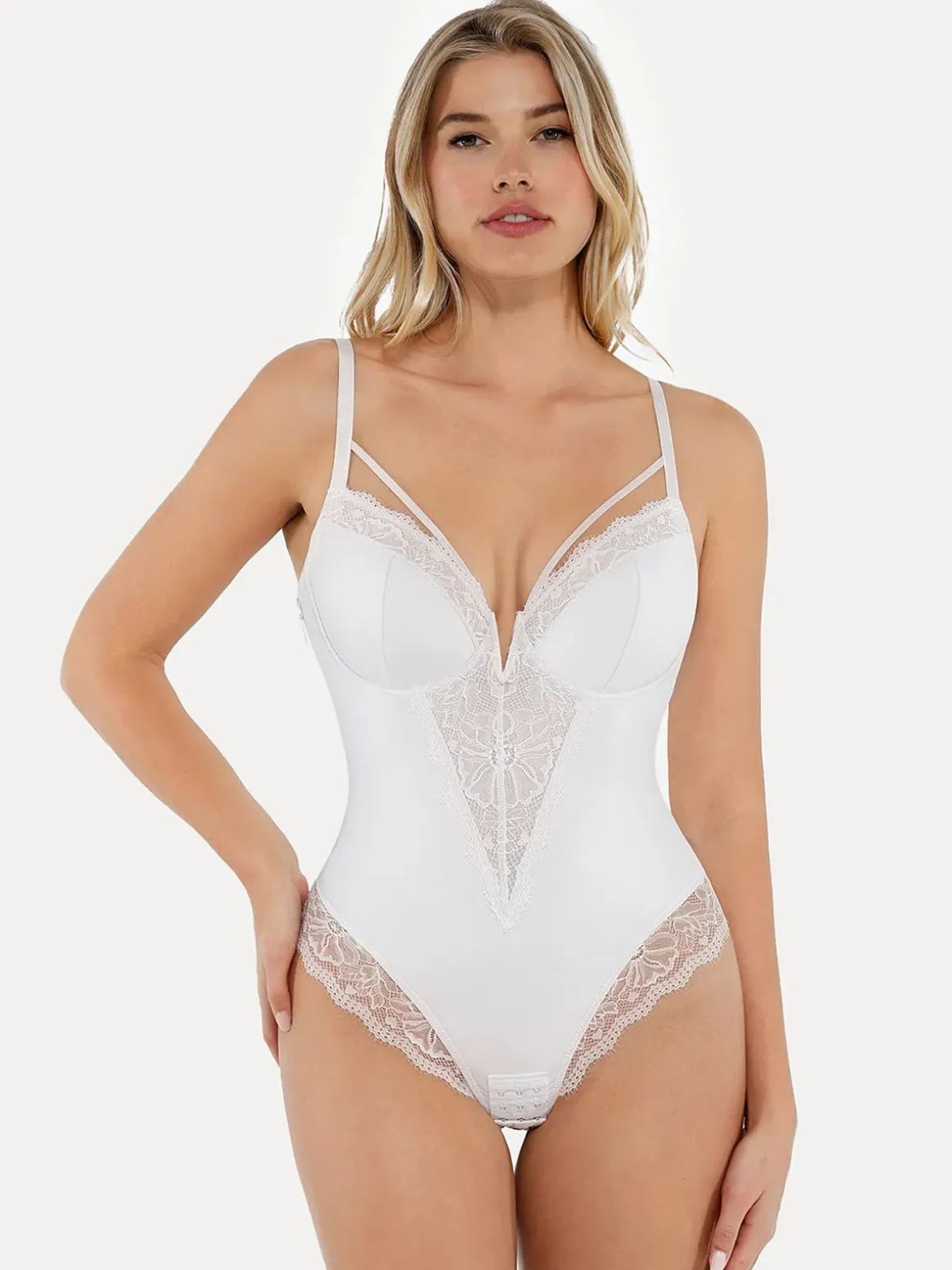 Shapewear Strappy Tummy Control Lace Inset Bodysuit
