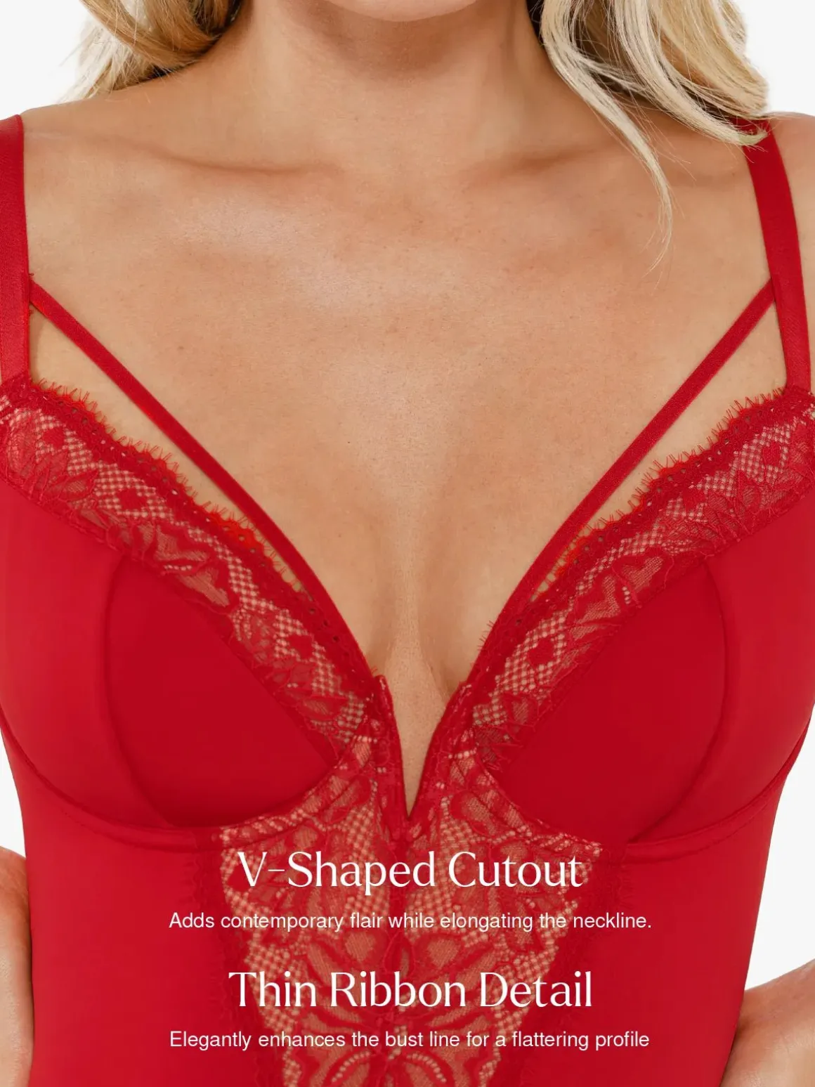 Shapewear Strappy Tummy Control Lace Inset Bodysuit