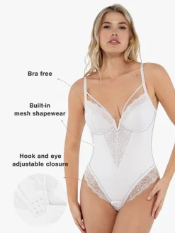 Shapewear Strappy Tummy Control Lace Inset Bodysuit