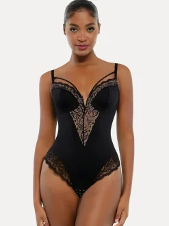 Shapewear Strappy Tummy Control Lace Inset Bodysuit