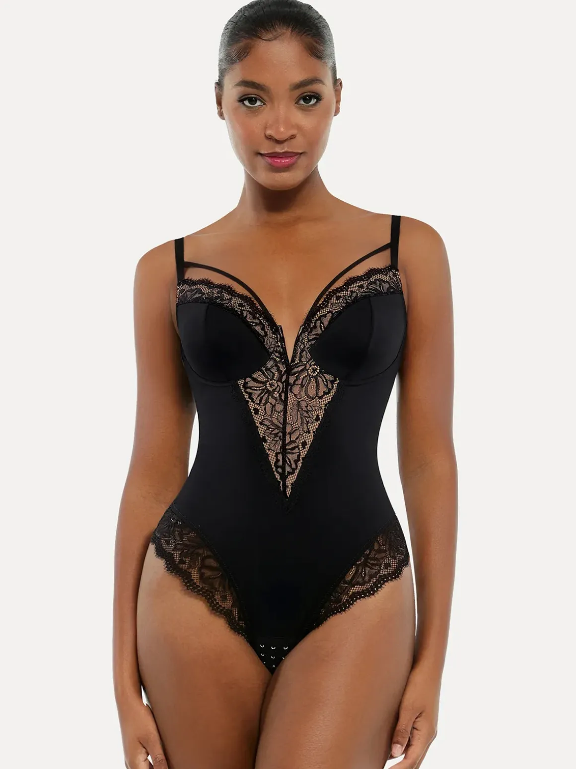 Shapewear Strappy Tummy Control Lace Inset Bodysuit