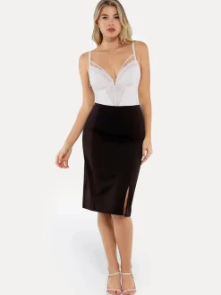 Shapewear Strappy Tummy Control Lace Inset Bodysuit