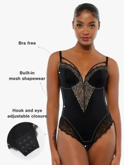 Shapewear Strappy Tummy Control Lace Inset Bodysuit