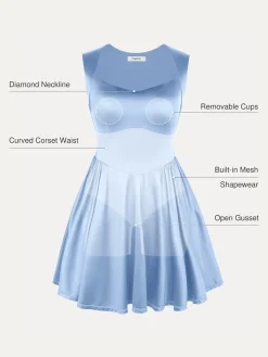 Shapewear Sweetheart Neckline Fit & Flare Mini Dress