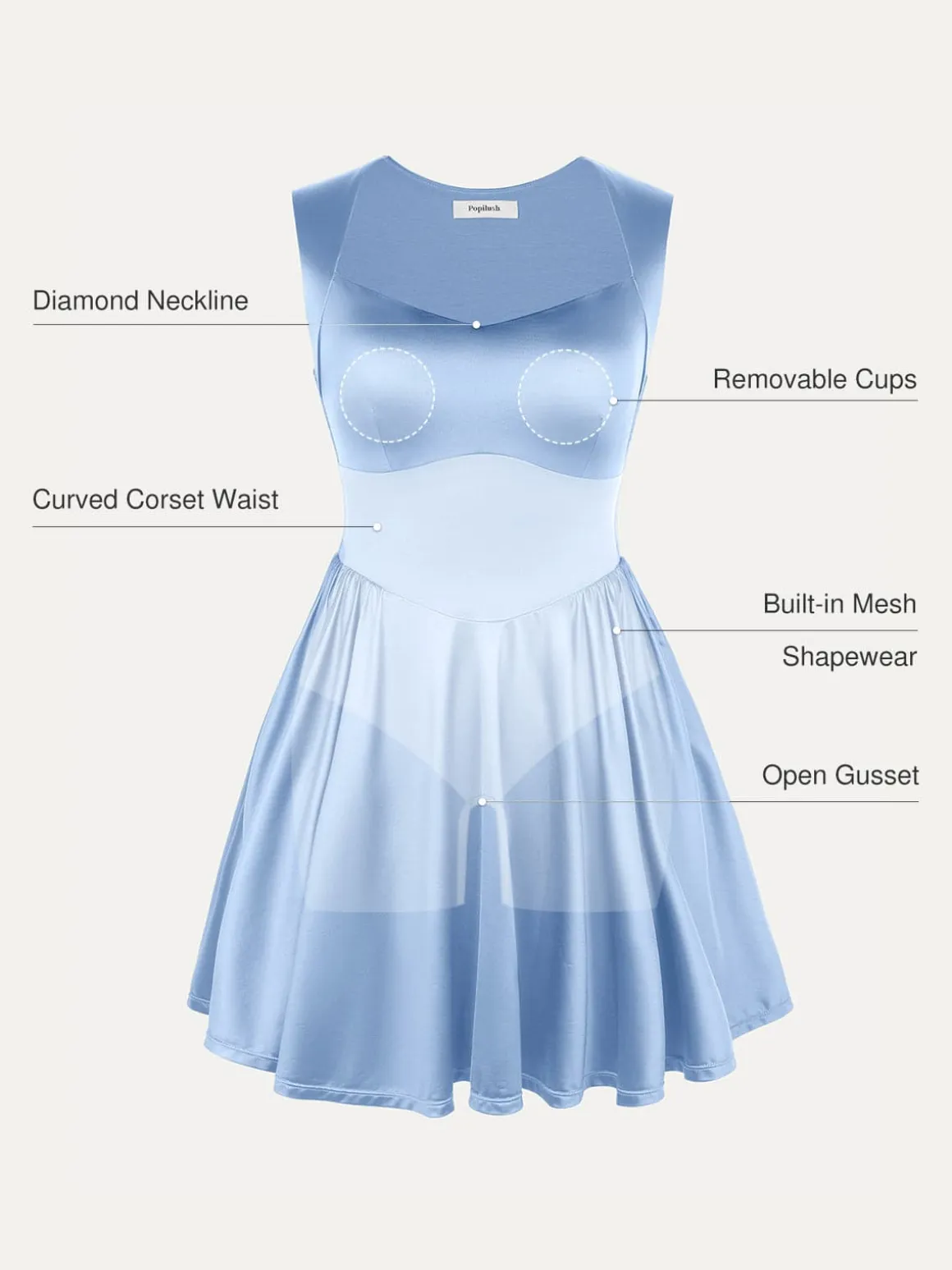 Shapewear Sweetheart Neckline Fit & Flare Mini Dress