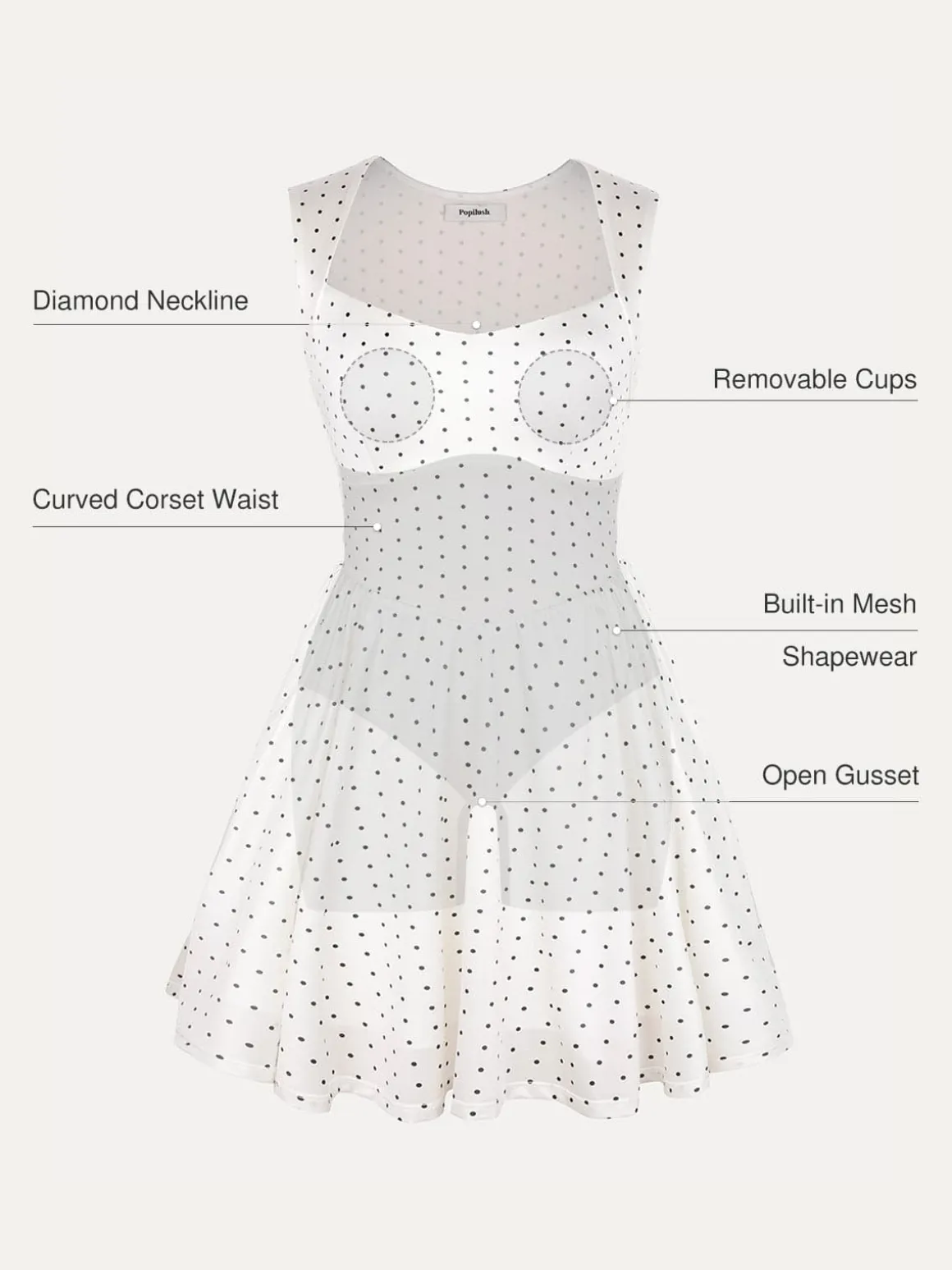 Shapewear Sweetheart Neckline Fit & Flare Mini Dress