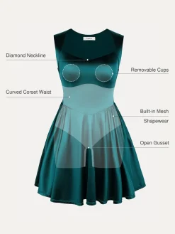 Shapewear Sweetheart Neckline Fit & Flare Mini Dress