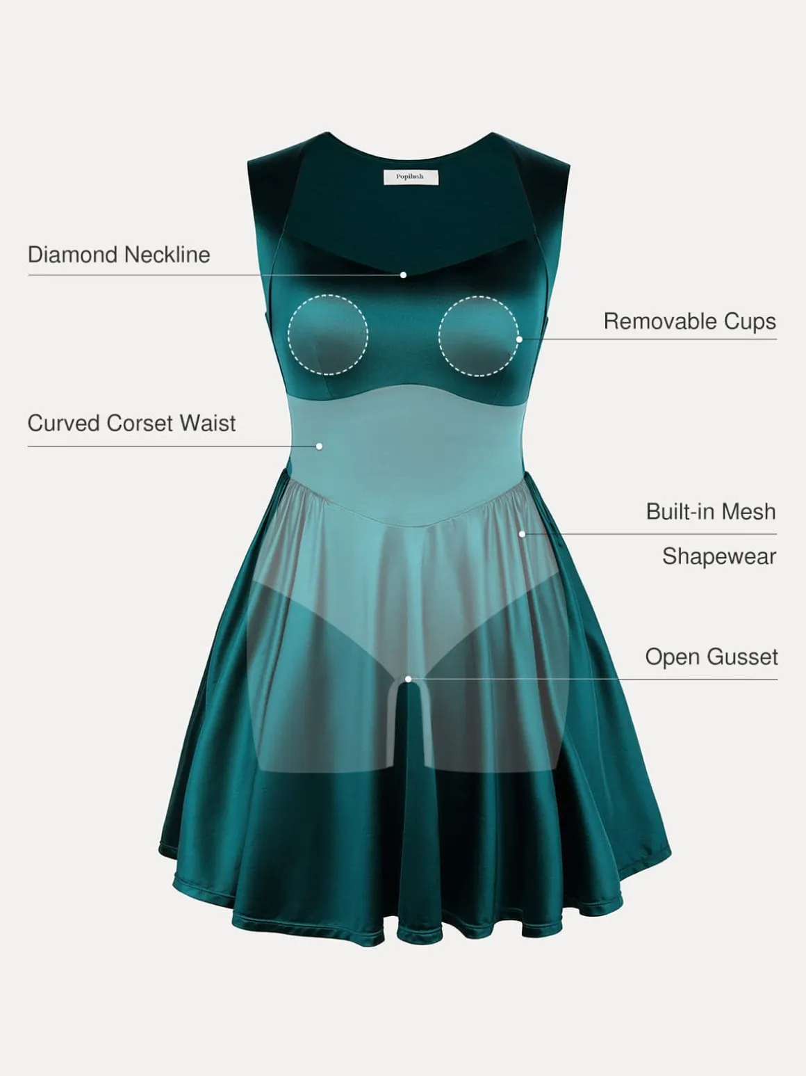 Shapewear Sweetheart Neckline Fit & Flare Mini Dress