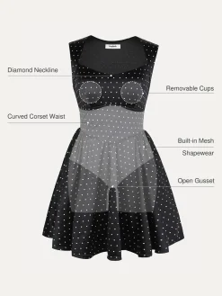 Shapewear Sweetheart Neckline Fit & Flare Mini Dress