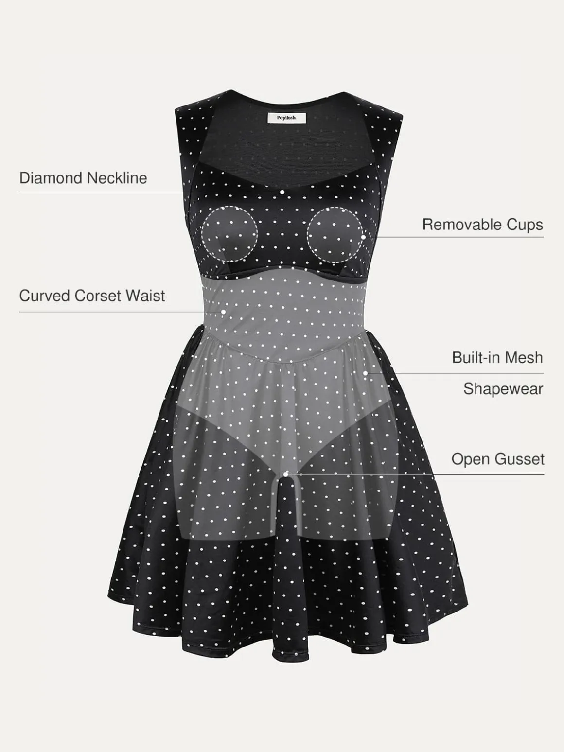 Shapewear Sweetheart Neckline Fit & Flare Mini Dress