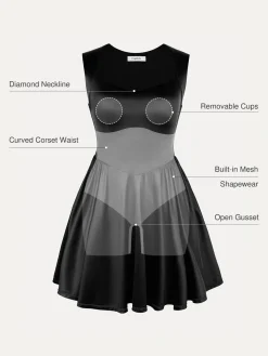 Shapewear Sweetheart Neckline Fit & Flare Mini Dress
