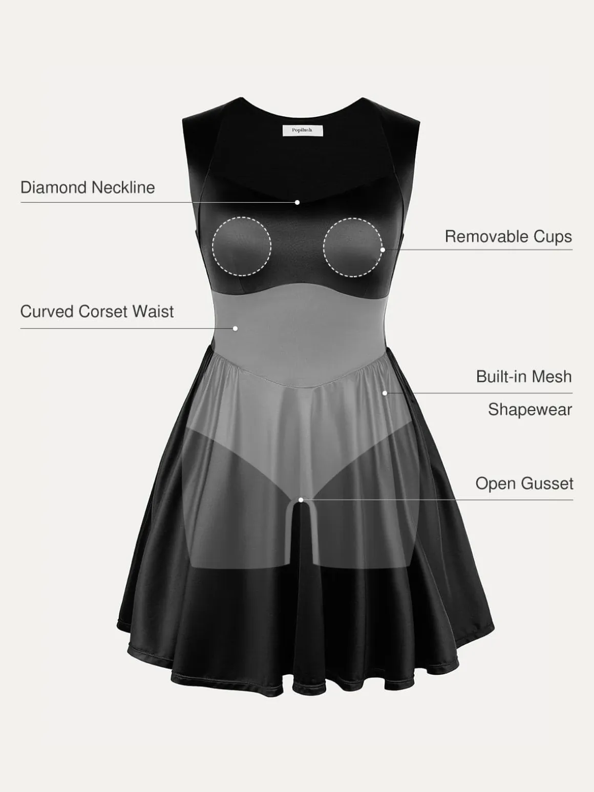 Shapewear Sweetheart Neckline Fit & Flare Mini Dress