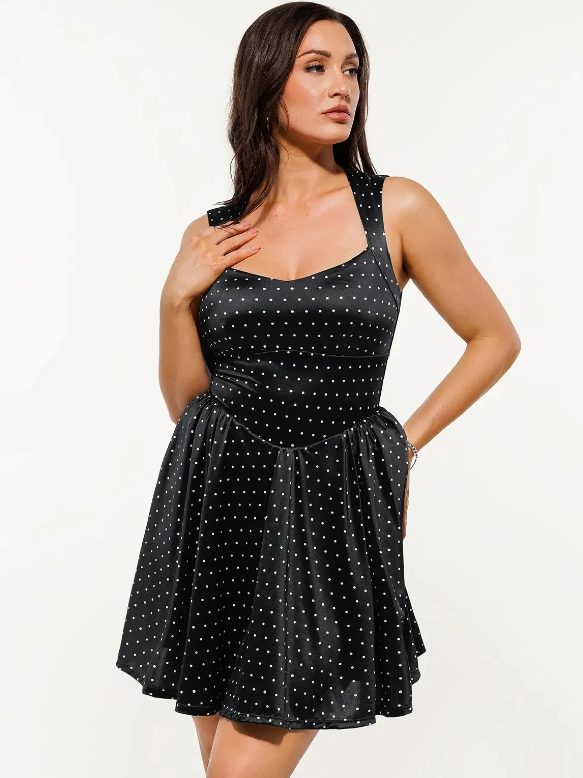 Shapewear Sweetheart Neckline Fit & Flare Mini Dress