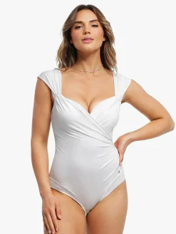 Shapewear Sweet-Heart Neckline Cap Sleeve Bodysuit