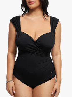 Shapewear Sweet-Heart Neckline Cap Sleeve Bodysuit
