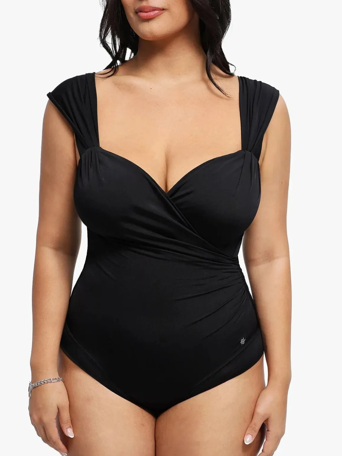 Shapewear Sweet-Heart Neckline Cap Sleeve Bodysuit
