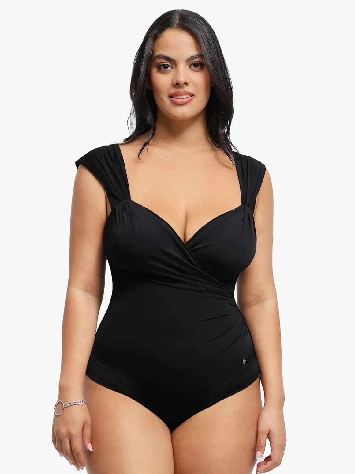 Shapewear Sweet-Heart Neckline Cap Sleeve Bodysuit