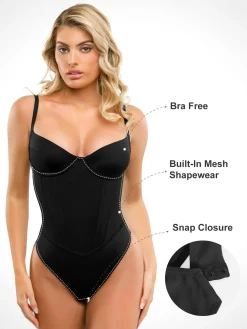 Shapewear Tummy Control Corset Thong Bodysuit
