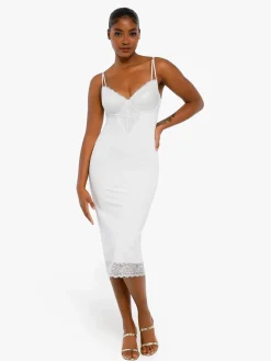 Shapewear Tummy Control Lace Inset Midi Dress